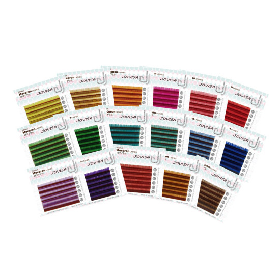 台灣 JOVISA 馬卡龍睫毛【繽紛系列】- 03亮彩橘 0.07粗度 C捲度 MIX長度