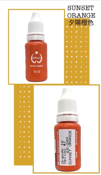 美國 BIOTOUCH 紋眉紋眼線漂唇紋繡眉紋唇改唇色料 15ml 0.5oz (SUNSET ORANGE)
