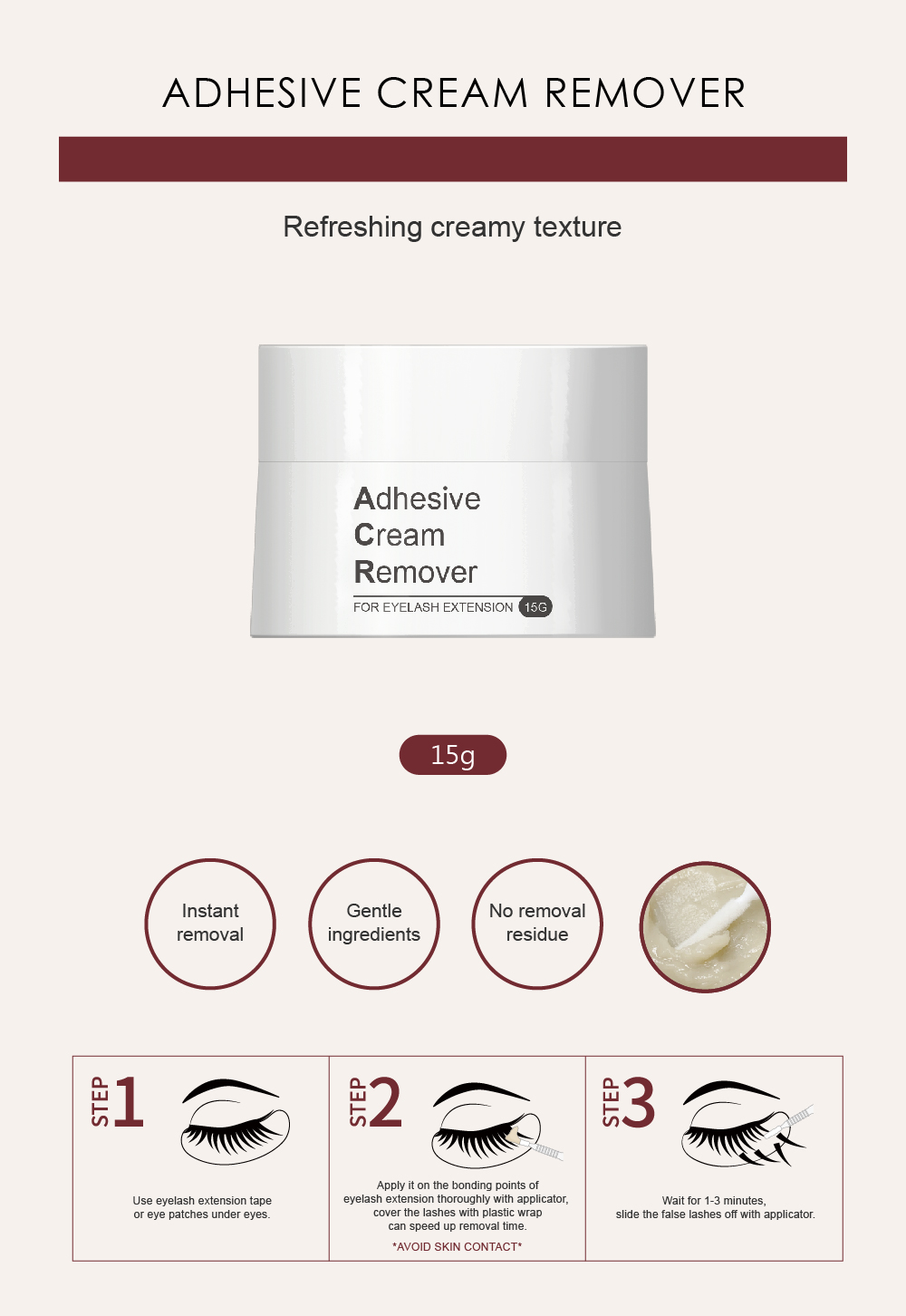 Taiwan JOVISA Glue Remover For Eyelash Extension 15g Made in Japan