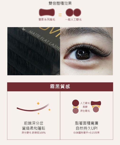 台灣 JOVISA【霧黑魅影】睫毛- 0.08粗度 C捲度 MIX長度