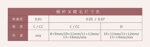 Jovisa Flash X Volume 極秒X睫毛 0.07 C 捲度 10+11mm 長度 每排約1000根