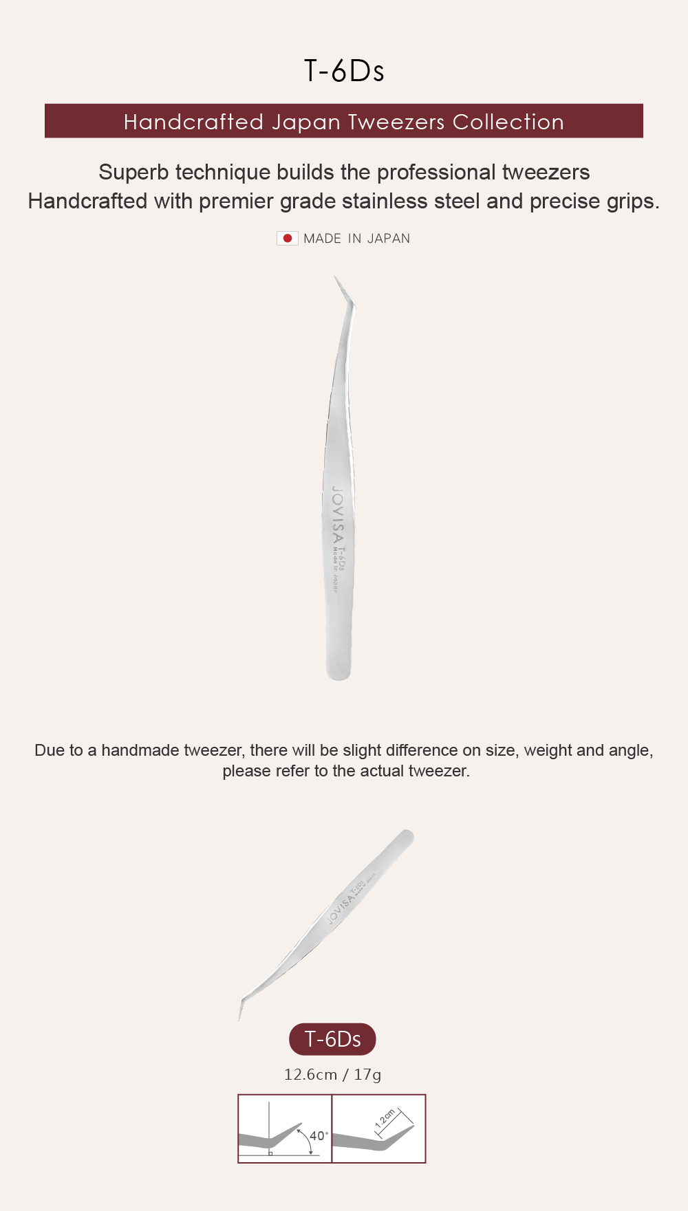 Jovisa HQ-11 植睫專用夾 13.5cm 12.5g 