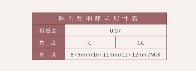 Jovisa W3魅力輕羽 0.07 C捲度10MM+11MM長度