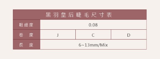 台灣 JOVISA 邑軒 易接睫毛 黑羽皇後 C 捲度 0.08mm 粗度 11mm 長度