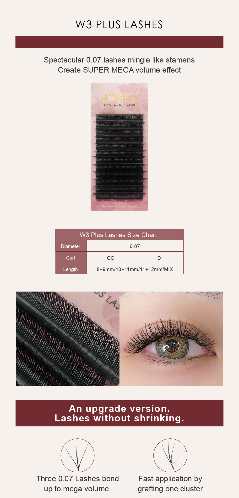 JOVISA W3 扶桑輕羽0.07 睫毛 CC 10+11MM